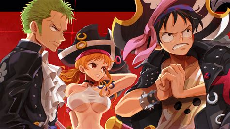 One Piece Red Luffy Zoro Nami 4K #9651h Wallpaper PC Desktop