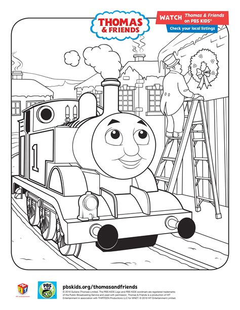 Thomas & Friends holiday coloring sheet #ThomasandFriends #PBSKids | 기관차, 블로그, 만화