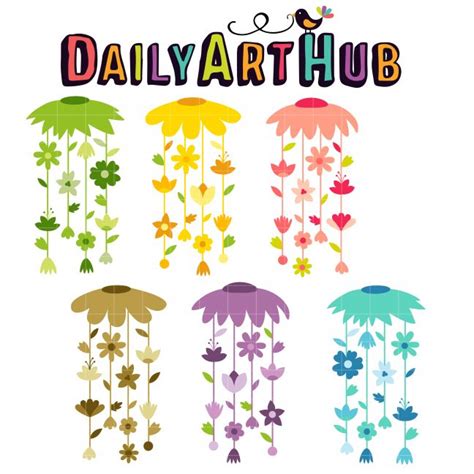 Floral Wind Chimes Clip Art Set – Daily Art Hub // Graphics, Alphabets ...