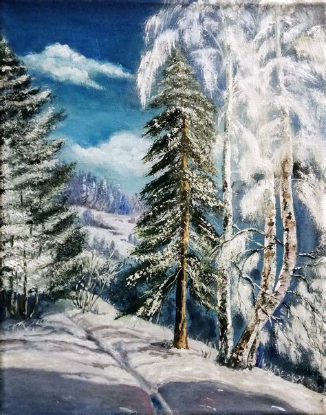 Winter Forest. Original Oil Painting on Canvas - Etsy