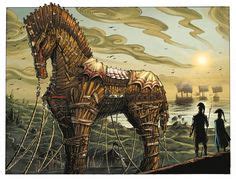 Trojan Horse Painting at PaintingValley.com | Explore collection of ...