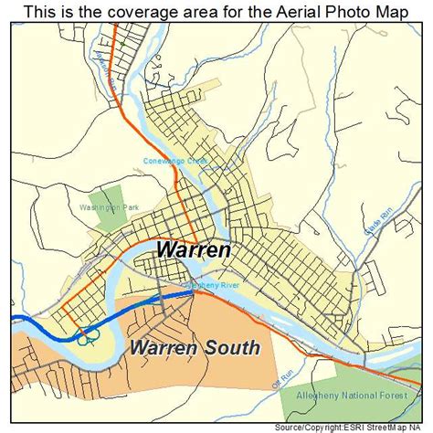 Aerial Photography Map of Warren, PA Pennsylvania