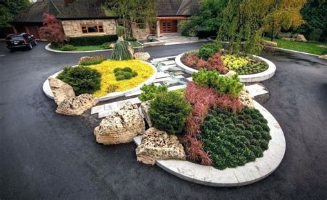 Circle Driveway Landscape Ideas Circular Landscaping Half Semi With ...