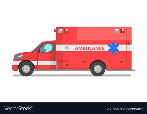 Red ambulance car emergency medical service Vector Image