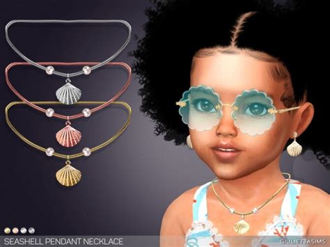 Seashell Pendant Necklace For Toddlers by feyona at TSR » Sims 4 Updates