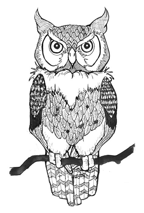 Tattoo Design | Owls drawing, Owl coloring pages, Owl tattoo design