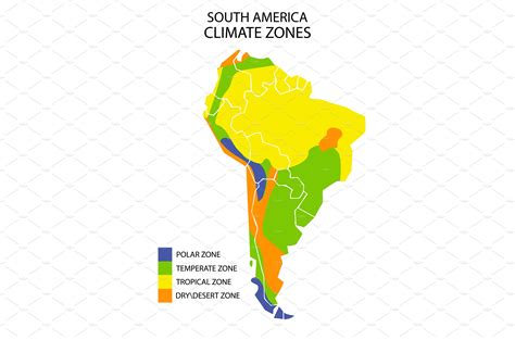 South America climate zones map | Illustrations ~ Creative Market