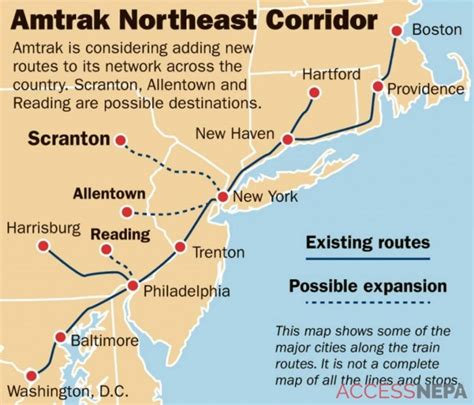 New Amtrak map shows stops at Scranton, Allentown and Reading | Access NEPA