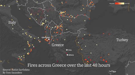 Greece fires map: Where the wildfires have spread, with Athens threatened after Rhodes is ...