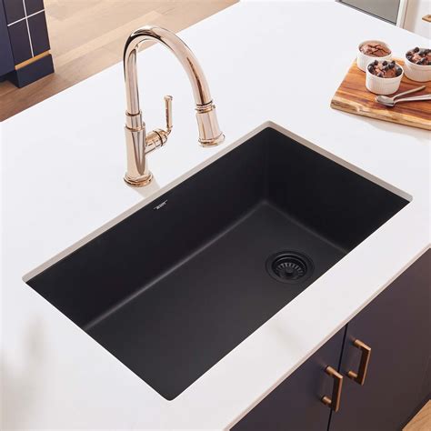 Black Granite Quartz Composite Undermount Kitchen Sink | Wow Blog