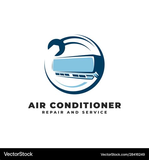 Air conditioner repair service logo Royalty Free Vector