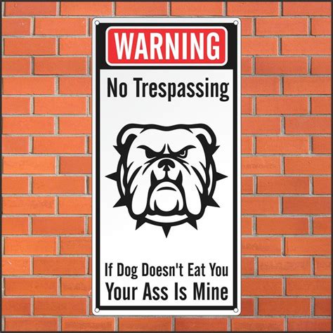 Warning No Trespassing Sign Funny Sign 12 X 24 Aluminum - Etsy