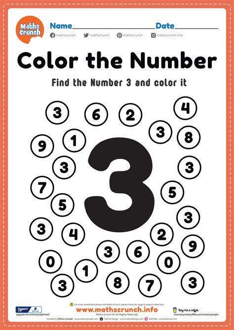 Printable Number 3 Worksheets