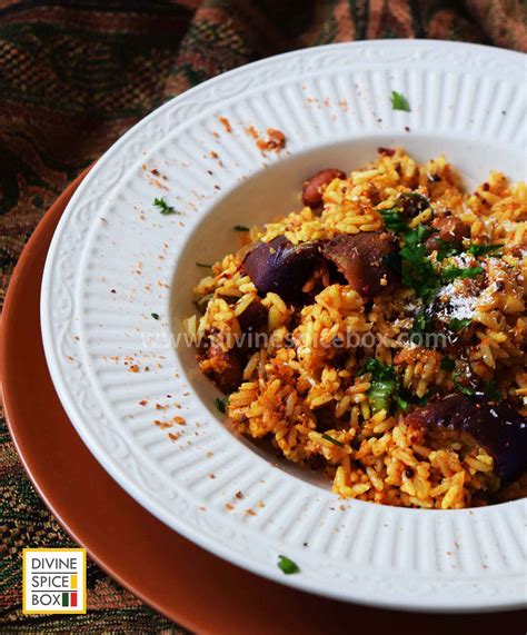 Aubergine rice pilaf with Indian spices (Vaangi Bhaat) – Divine Spice Box