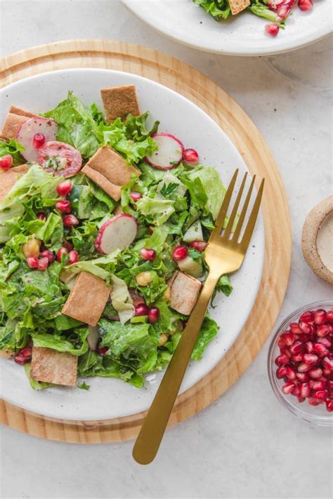 Fattoush Salad with Creamy Sumac Dressing - From My Bowl