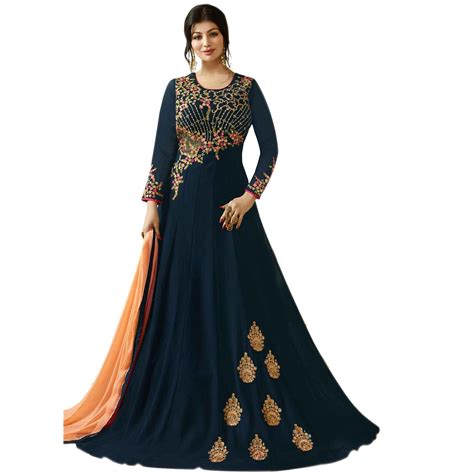 Aryan Fashion Store Black Georgette Anarkali Semi-Stitched Suit - Buy Aryan Fashion Store Black ...