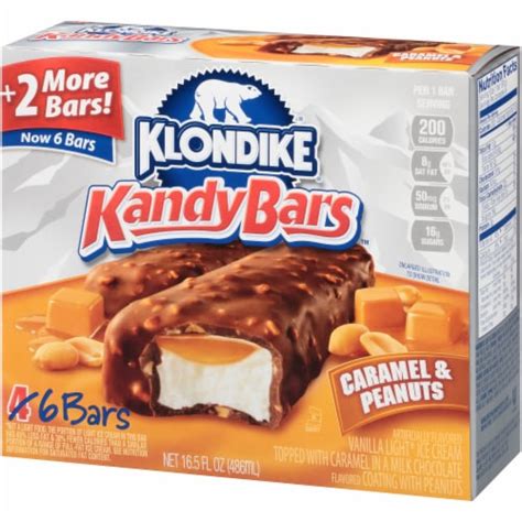 Klondike Kandy Bars Caramel & Peanut Ice Cream Bars 6 Count, 11 fl oz ...