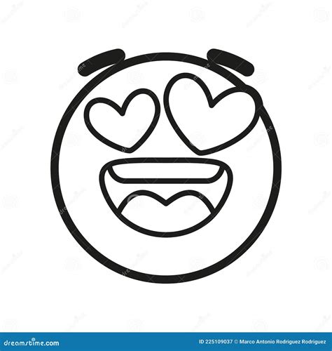 Isolated Heart Eyes Emoji Face Stock Vector - Illustration of emotion, isolated: 225109037