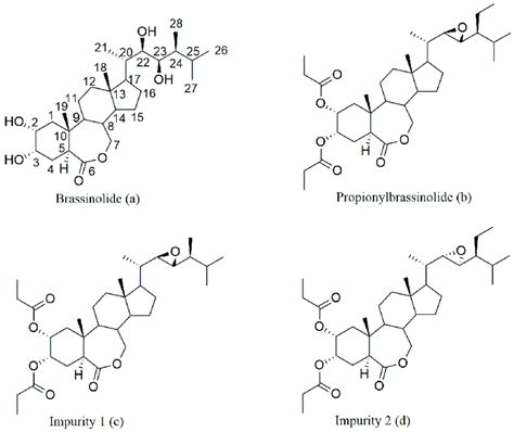 Chemical structures of the brassinolide, propionylbrassinolide and its... | Download Scientific ...