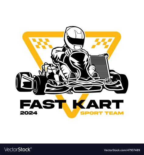 Go kart racing logo design Royalty Free Vector Image