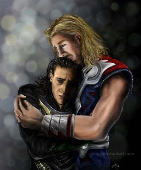 Thor and Loki hug. Done by gnine on deviantart. | Fan art, Loki and ...