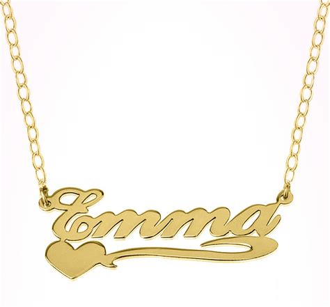 Gold Heart Name Necklace - Be Monogrammed