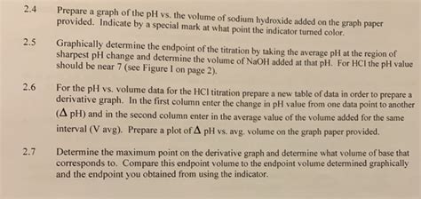 Solved Prepare a graph of the pH vs. the volume of sodium | Chegg.com