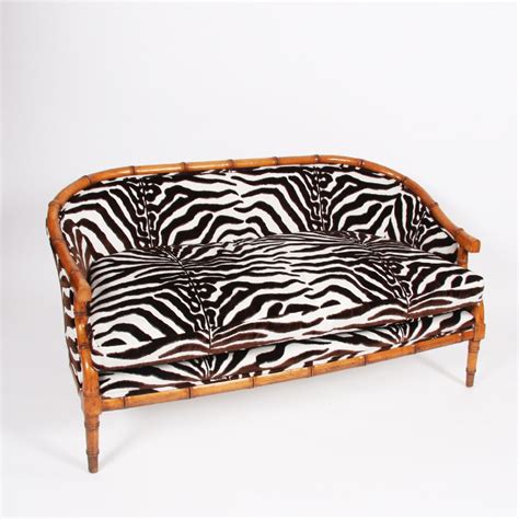 Faux Bamboo & Zebra Print Sofa | 604150 | Sellingantiques.co.uk