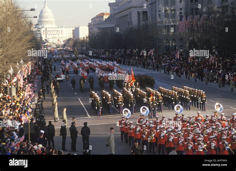 Inaugural Parade down Pennsylvania Avenue on Bill Clinton s Stock Photo ...