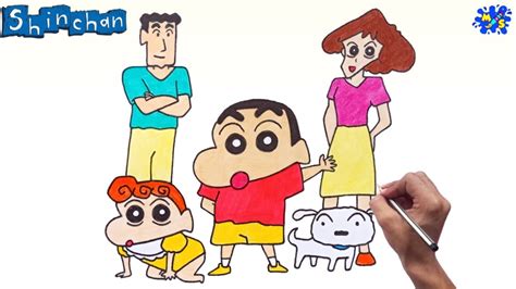 Cute Shin Chan Family Drawing - img-willy