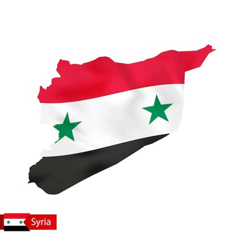 Premium Vector | Syria map with waving flag of country