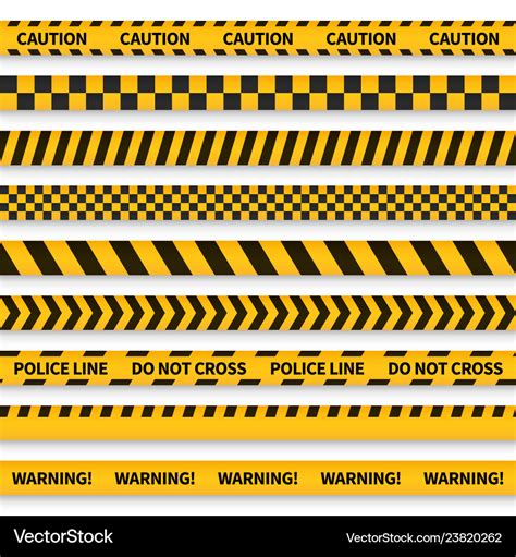 Police tape yellow taped barricade warning danger Vector Image