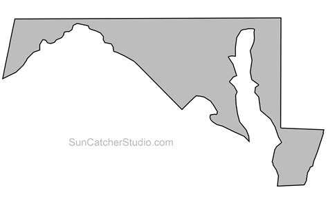 Maryland map outline PNG shape state stencil clip art scroll saw ...