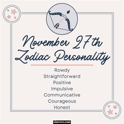 November 27 Zodiac: Birthday, Personality & More (Full Guide)