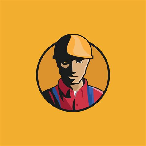 Construction Worker Logo 10286915 Vector Art at Vecteezy