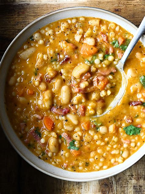 Hearty Bean Soup - Serving Dumplings