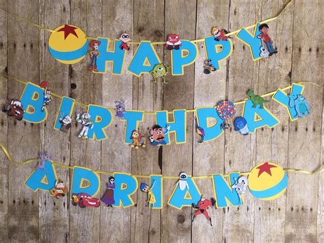 Pixar Birthday Banner/pixar Party/pixar Theme/pixar - Etsy | Pixar party, Up pixar, Mario bros ...