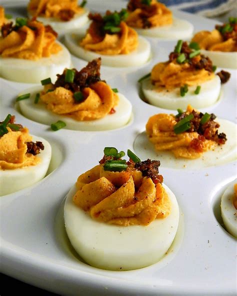 Deviled Eggs with Bacon & Smoked Paprika - Frugal Hausfrau