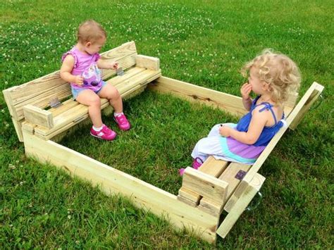 Ana White | Wooden Sandbox with Convertible Bench / Cover - DIY Projects