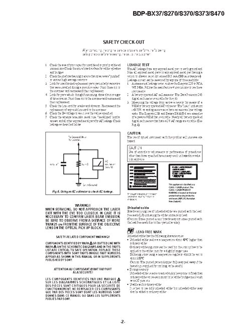 SONY BDP-BX37 BDP-S270 BDP-S370 BDP-S373 BDP-S470 VER.1.5 SM Service ...