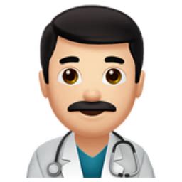 Man Health Worker: Light Skin Tone Emoji (U+1F468, U+1F3FB, U+200D, U+2695, U+FE0F)