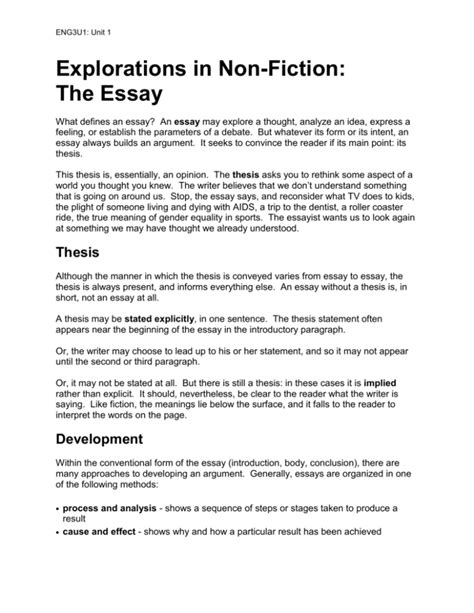 Non-Fiction Essays