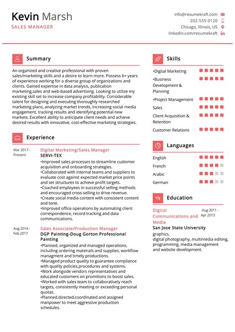 Sales Manager Resume Example with Writing Guide in 2024 - ResumeKraft