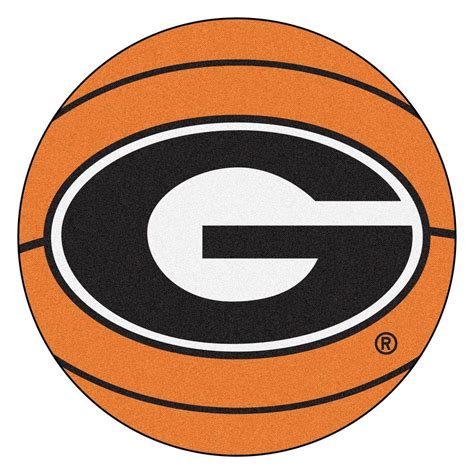 FANMATS NCAA University of Georgia G Logo Orange 2 ft. x 2 ft. Round ...