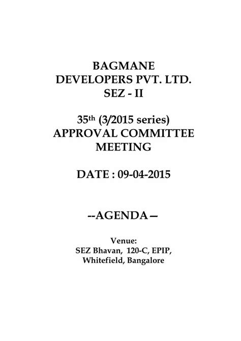 (PDF) BAGMANE DEVELOPERS PVT. LTD. SEZ - II 35 · PDF fileBagmane ...