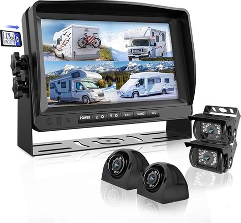 Amazon.com: Backup Camera System with 9’’ Large Monitor and DVR for RV semi Box Truck Trailer ...