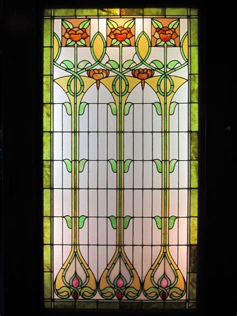 Arts And Crafts Stained Glass Window Panels - Glass Designs