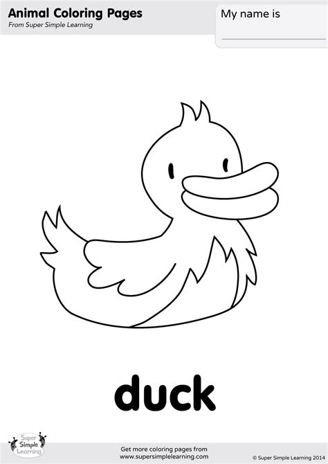 Duck Coloring Page - Super Simple