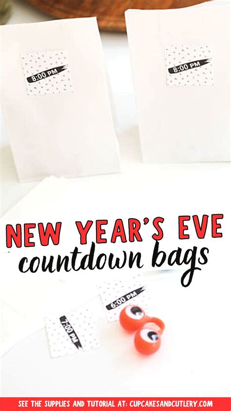 New Year's Eve Countdown Bags for Kids (Surprise Bags) - Cupcakes and Cutlery