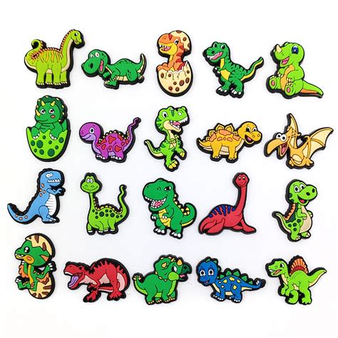 Cute Dinosaur crocs jibbitz Shoe Charms Animals Stegosaurus Pterosaur Tyrannosaurus Shoe ...